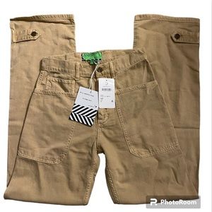 NWT Free People X Sandrine Rose High Waisted Linen Blend Pants in Sand Size 26